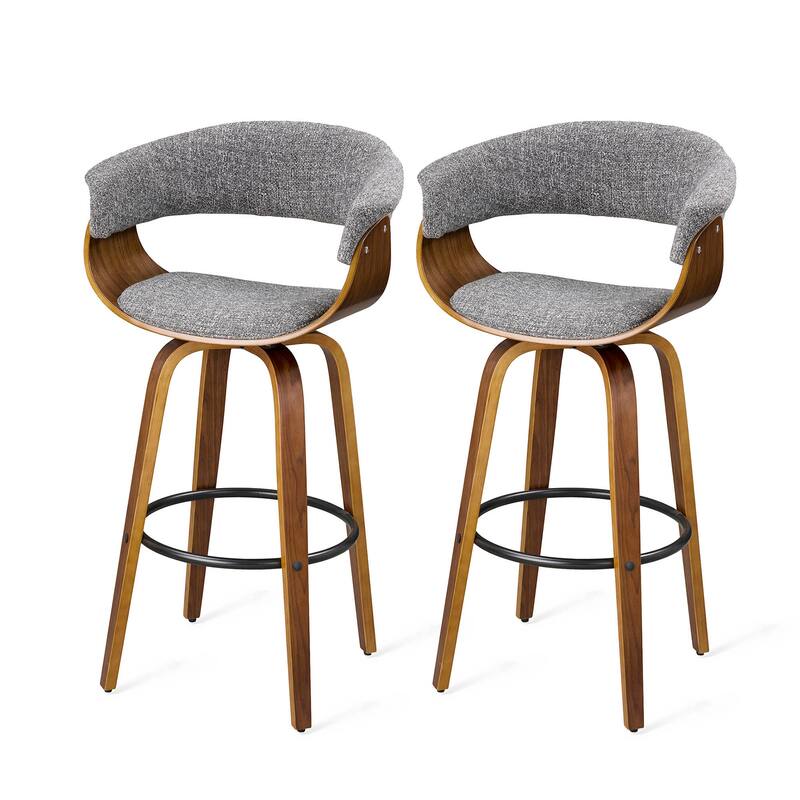 Glitzhome Set of 3 Leatherette Adjustable Swivel Bar Stool Pub Table Set