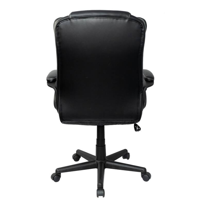Techni Mobili Ergonomic Executive Office Chair High Back Faux Leather - Adjustable Height, Lumbar Support