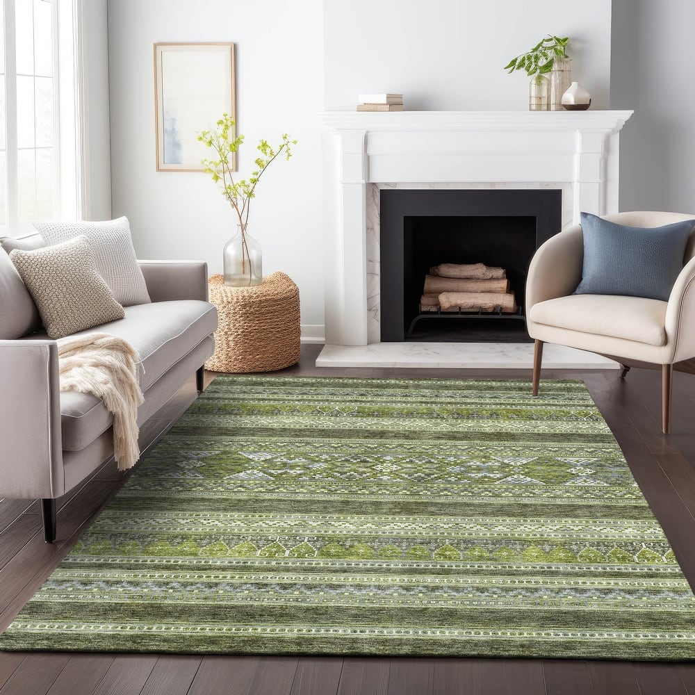 Premium Washable Super Soft Boho Stripe Mayfield Rug