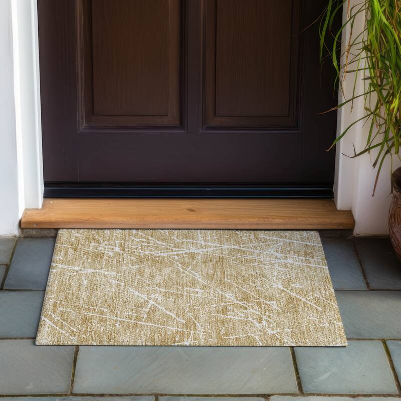 Machine Washable Indoor/ Outdoor Chantille Contemporary Crackle Rug