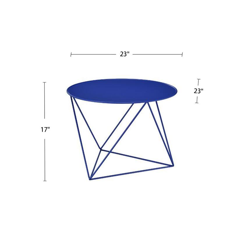 Round Table Accent Table in Metal Base