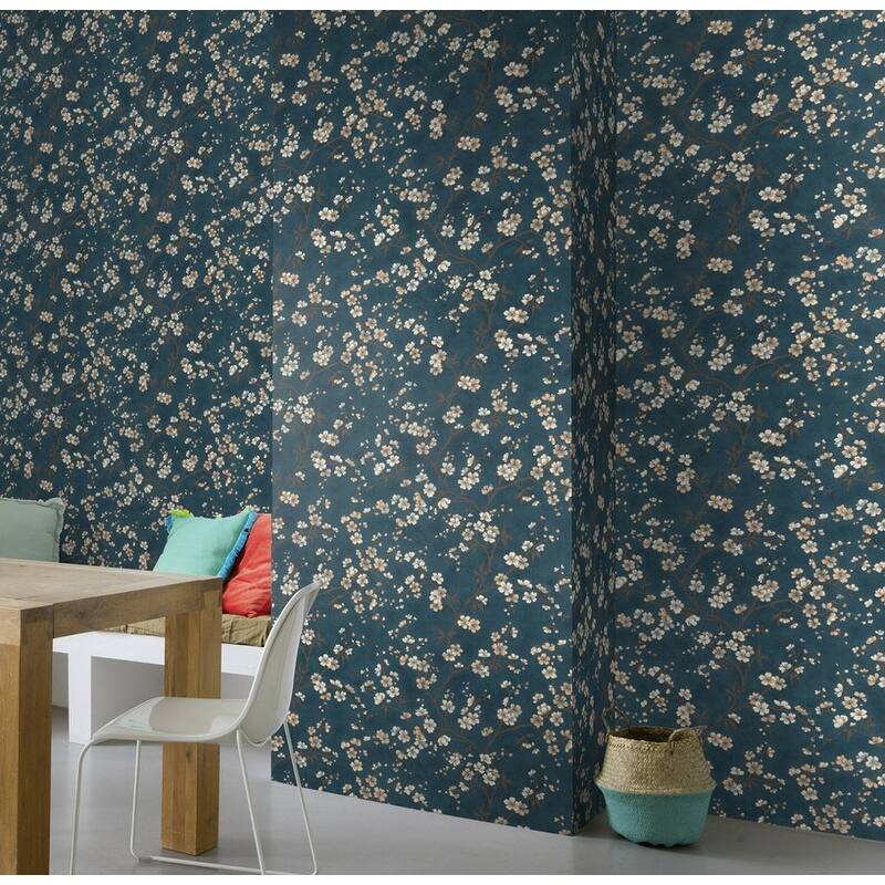Rasch Tsubomi Blue Cherry Blossom Wallpaper