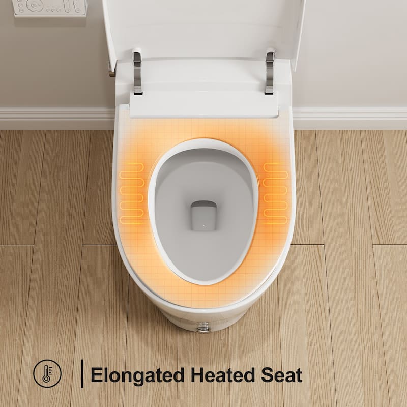 HOROW Elongated Smart Toilet Bidet Heated Seat Auto Flush Remote White