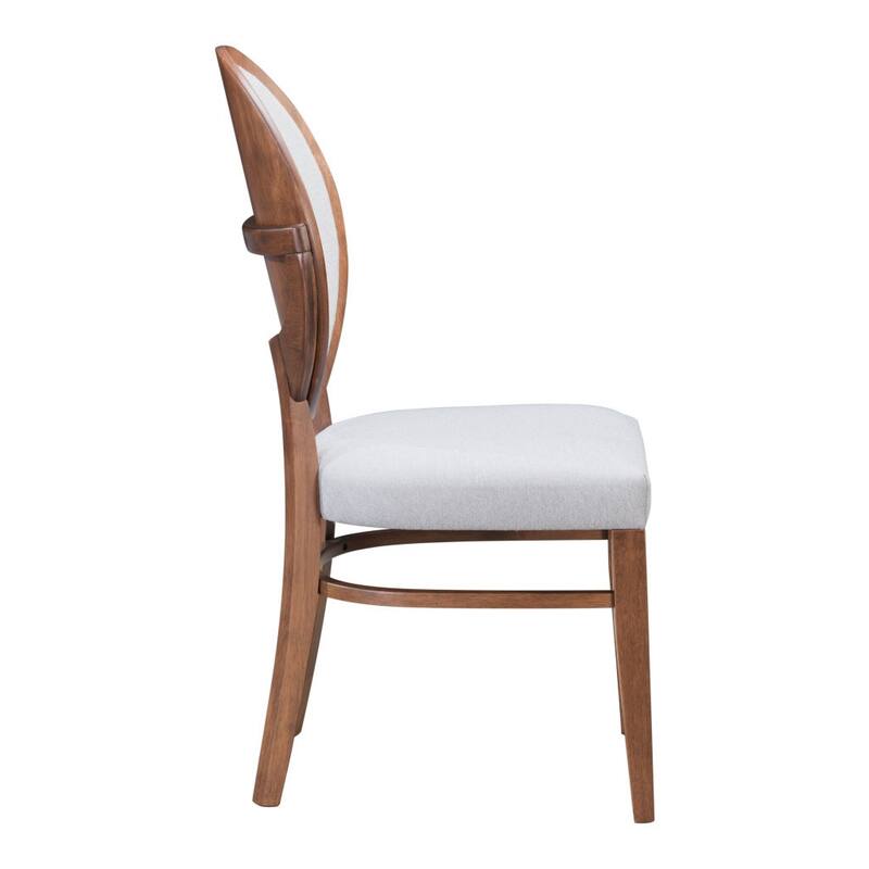 Set of 2 Upholstered King Louis Dining Side Chairs with Wood Legs - 16.9” x 21.9”x 36.8”