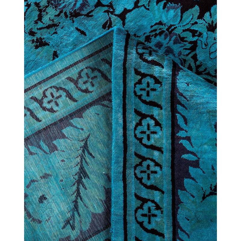 Fine Vibrance One-of-a-Kind Handmade Area Rug - Blue, 10' 0" x 13' 10" - 10' 0" x 13' 10"