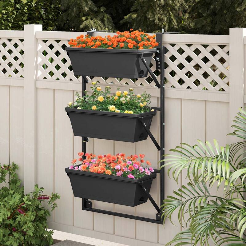 Costway Hanging Vertical Planter with 3 Planter Boxes & Detachable - See Details
