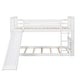 preview thumbnail 25 of 25, Built-in Design Twin over Twin Bunk Bed with Slide and Ladder,House Shape Design