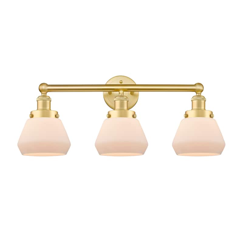 Innovations Lighting 616-3W-10-25 Fulton Vanity Fulton 3 Light 25" - Satin Gold / Matte White