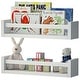 preview thumbnail 2 of 6, Wallniture Utah White Bookshelf, Wood Wall Shelves for Toy Storage (Set of 2)