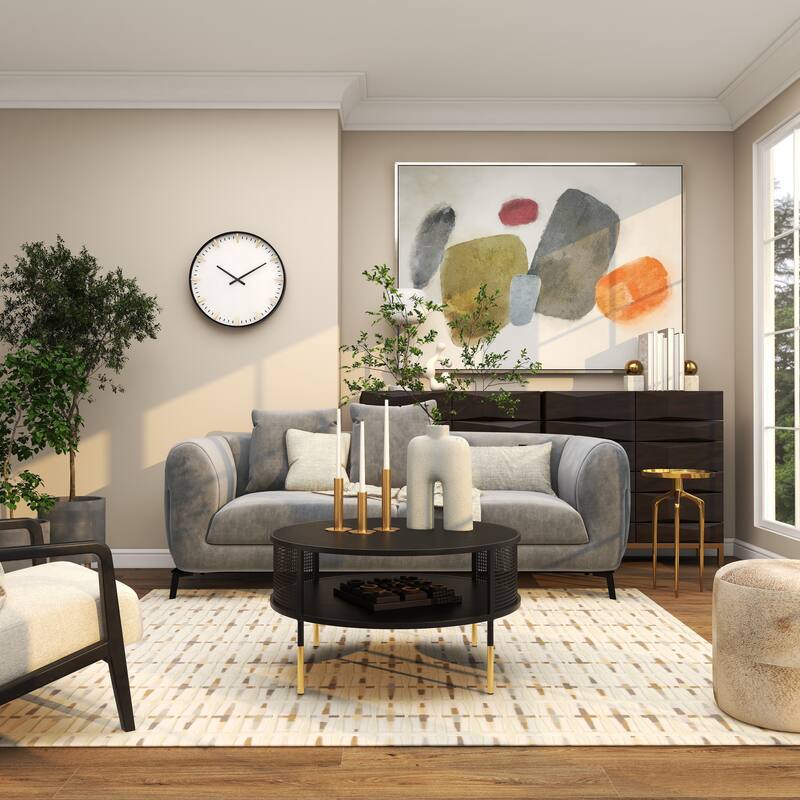 Sleek Aluminum Metal Tray Inspired Accent Table with 3 Tripod Legs - Black, Gold, Silver