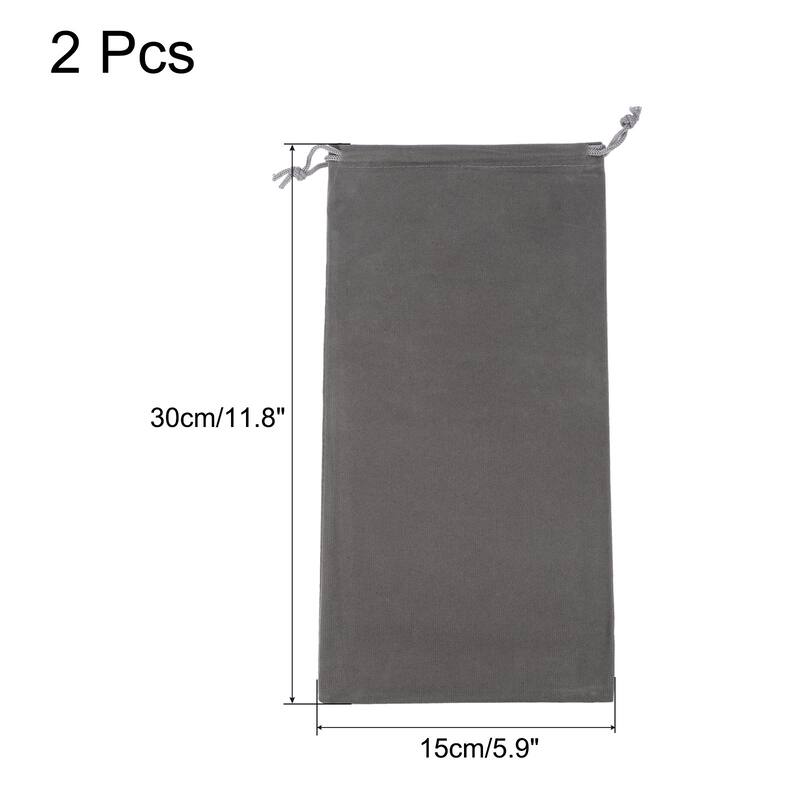 Microfiber Pouch Soft Storage Drawstring Gift Bags for Glasses Wedding - Gray - 30x15cm