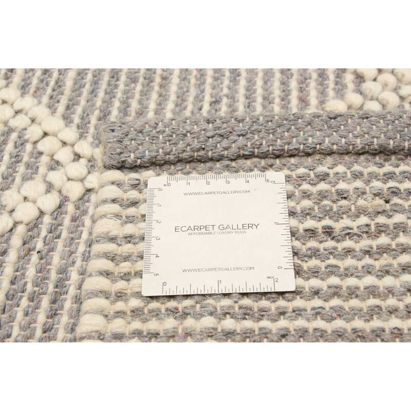 ECARPETGALLERY Braid weave Sienna Grey Wool Rug - 5'0 x 8'0