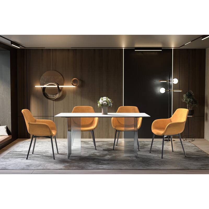 Kova Rectangular Dining Table with Sintered Stone/Glass Top