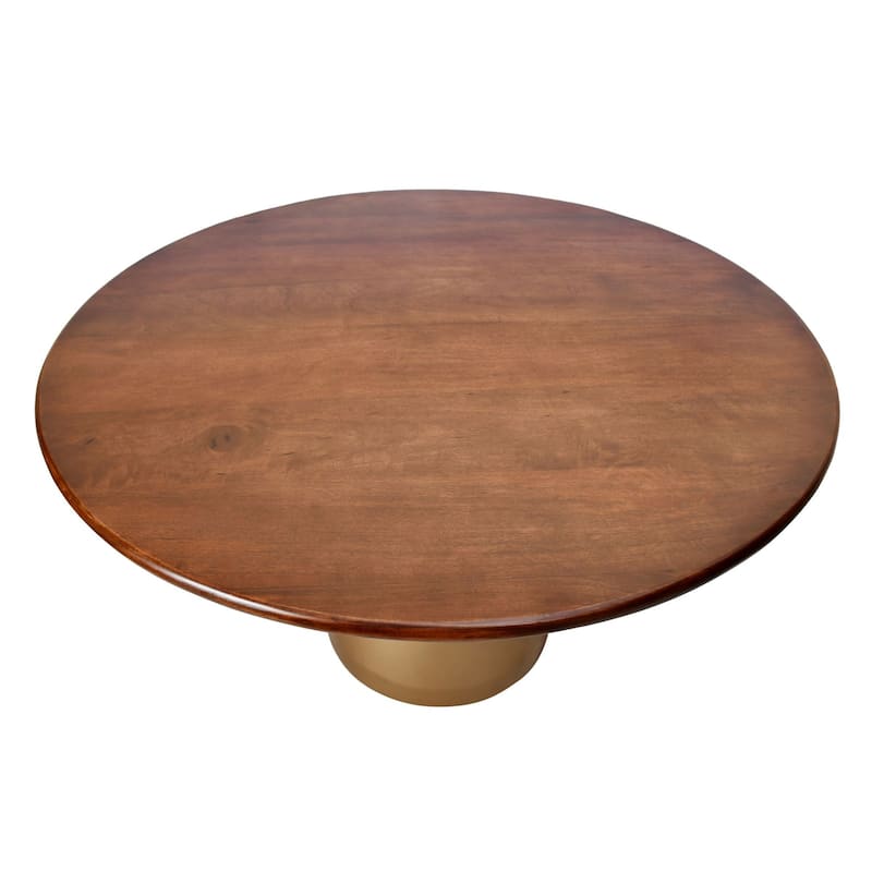 Conical Base Pedestal Dining Table - 48" - Gold