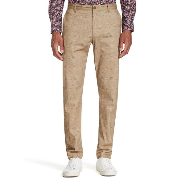 Tallia Men's Pants Brown Size 40 Straight Leg Houndstooth Stretch. Opens flyout.