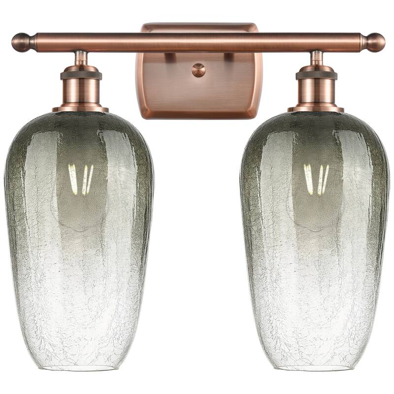 Innovations Lighting Endless Possibilities Ballston - Brookhaven Flute - 2 Light 17" Bath Vanity Light - Slate/Antique Copper