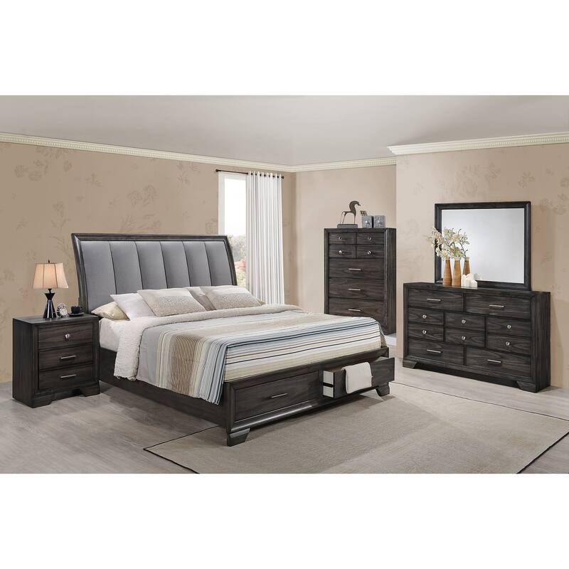 Ayla Gray Fabric Storage Platform Bed