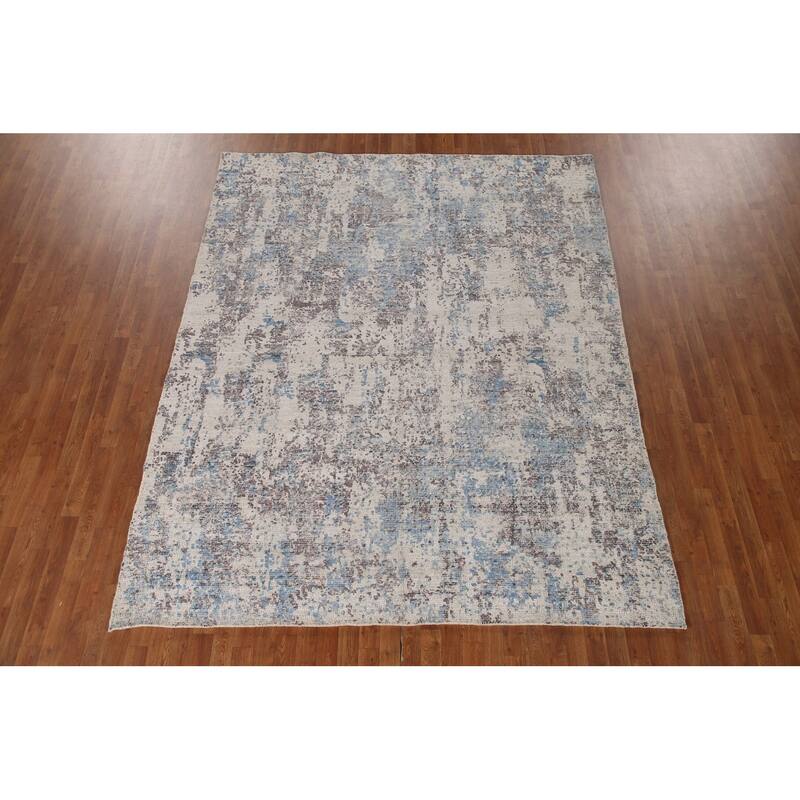 Modern Oriental Area Rug Handmade Wool Carpet - 7'9"x 9'8"