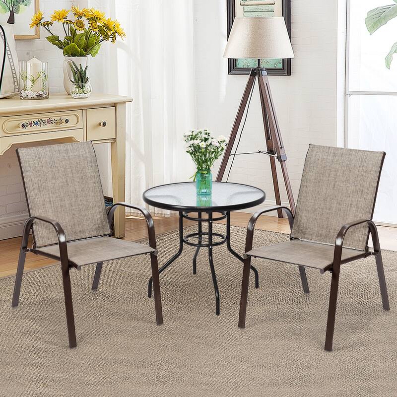 Costway 4PCS Patio Chairs Garden Deck Yard with Armrest - See Details