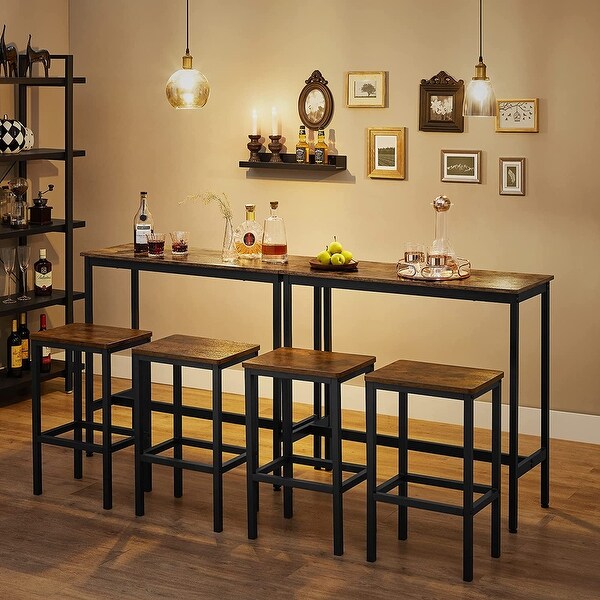 VASAGLE Dining Table Set, Bar Table and Chairs Set, Kitchen Bar