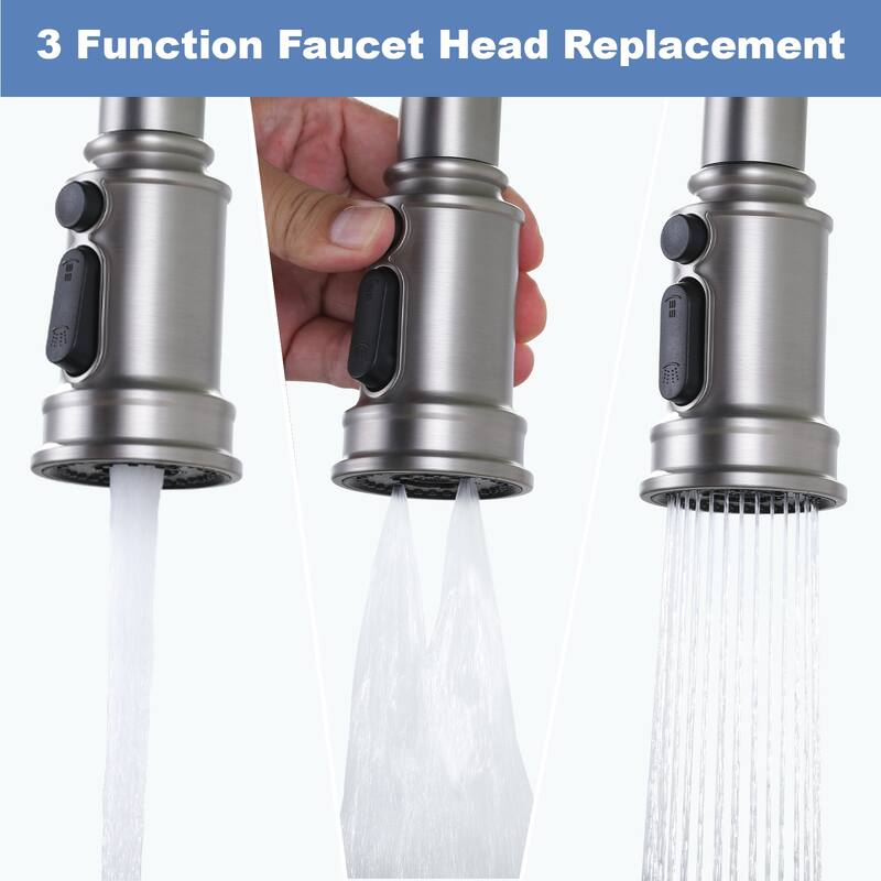 WOWOW Pull Down Kitchen Faucet Spray Head with 9 Adapters Kit