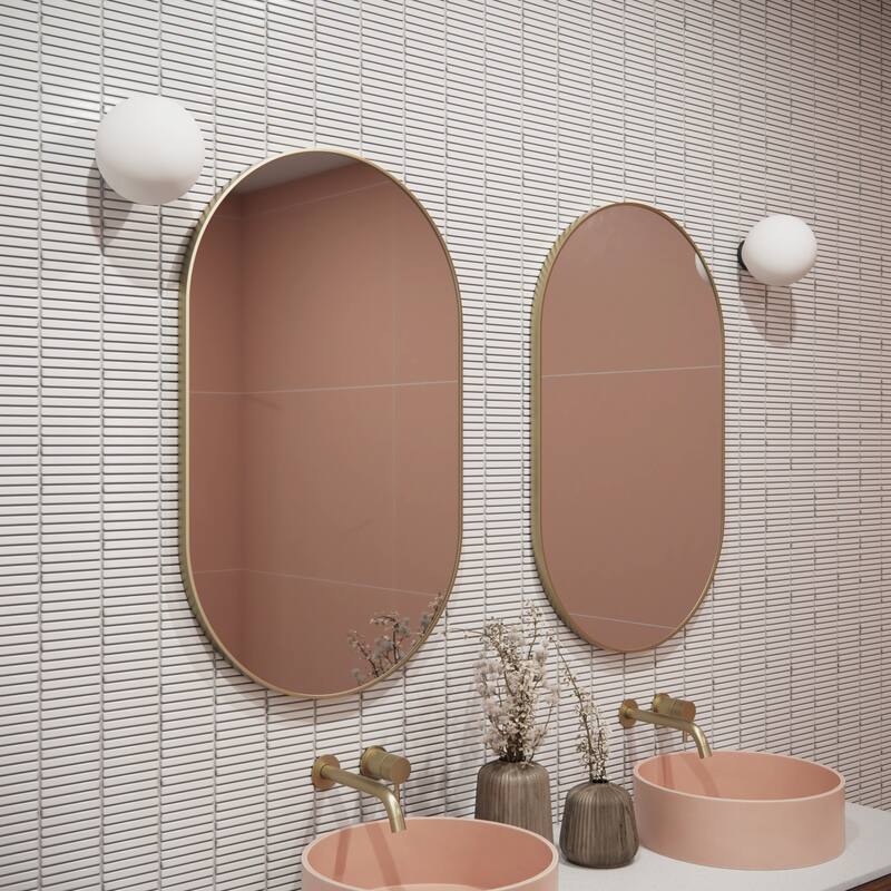 Glass Warehouse SF-PL-22X36 Inara 22" W x 36" H Contemporary Oval