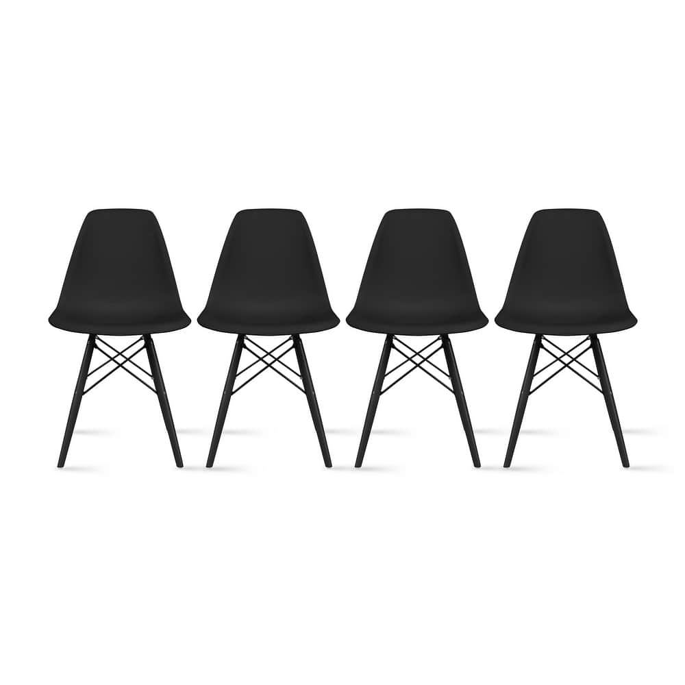 Molded Dining Side Chairs For Kitchen Eiffel Metal Legs Design Bedroom Waiting Room (Set of 4)