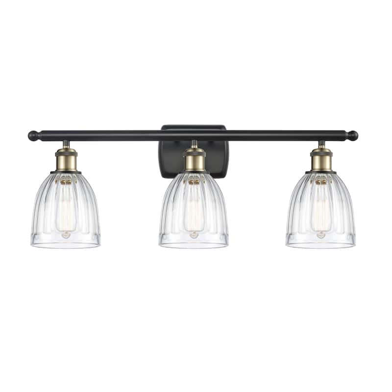 Innovations Lighting Brookfield 3 Light 26" Wide Bathroom Vanity Light - Black Antique Brass / Clear