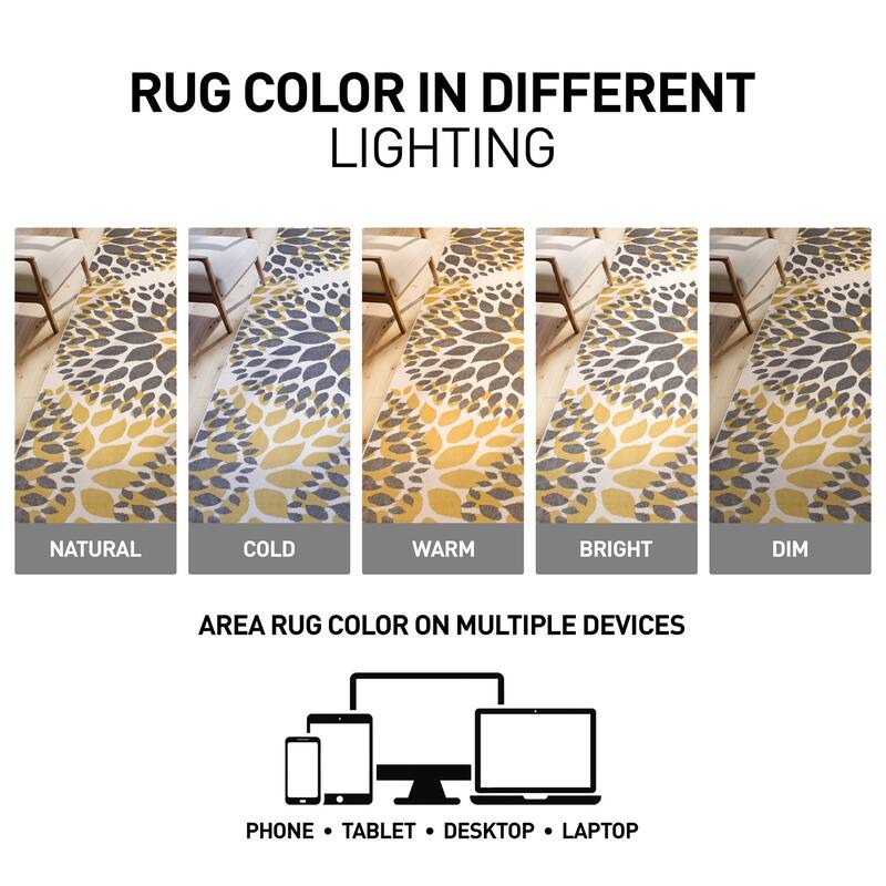 World Rug Gallery Modern Floral Circles Area Rug