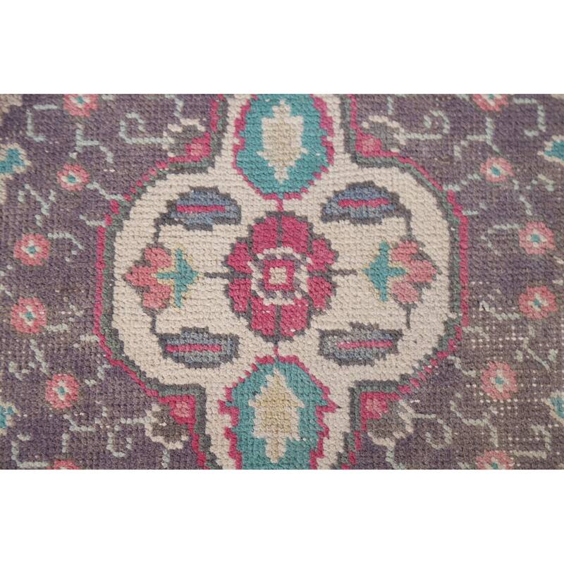 Hand Knotted Oriental 100% Wool Carpet Traditional Medallion Pink Tabriz Area Rug - 4' 6'' X 3' 2''