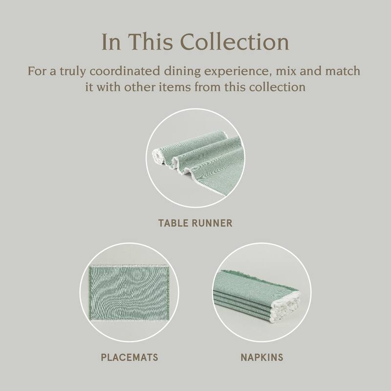 over&back Woven Frayed Chambray Cotton Cloth Napkins - Machine Washable - Set of 4