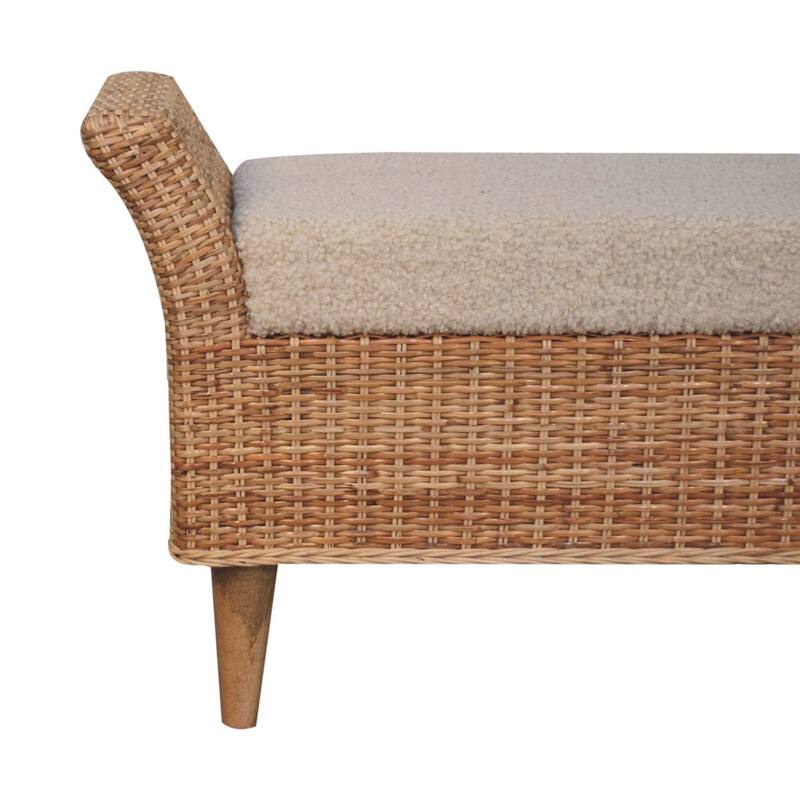 Artisan Furniture Solid Wood, Upholstered Riviera Woven Bench