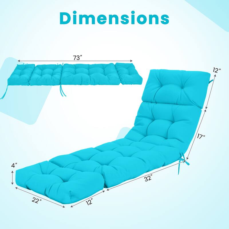 Gymax 4PCS 73'' Lounge Chaise Cushion Padded Recliner Cushion Indoor