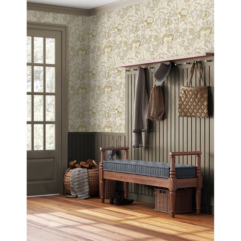 NextWall Acanthus Garden Floral Peel and Stick Wallpaper