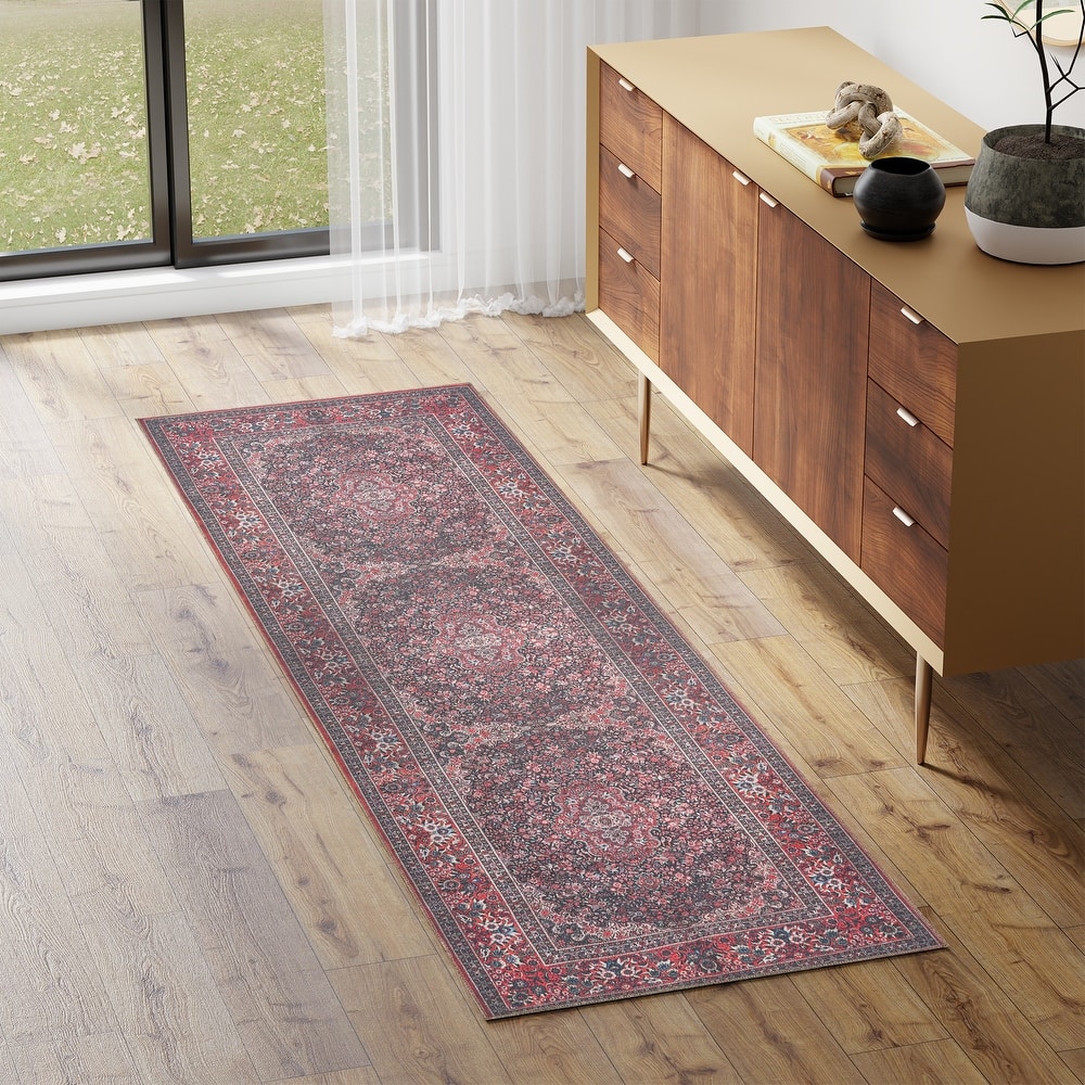 Thomasville Emporia Industrial Traditional Machine Washable Non-Slip Soft Flat Pile Chenille Area Rugs