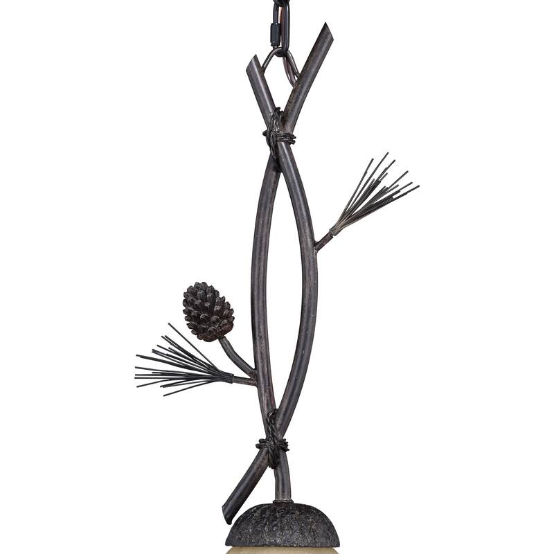 Sierra Bronze Rustic Pinecone Mini Pendant Ceiling Light - 5.75-in W x 19.75-in H x 5.75-in D