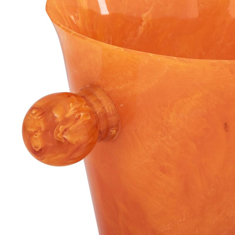 Orange Resin Ice Bucket w/Handles