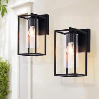 Outdoor Wall Sconce with Clear Glass Shade