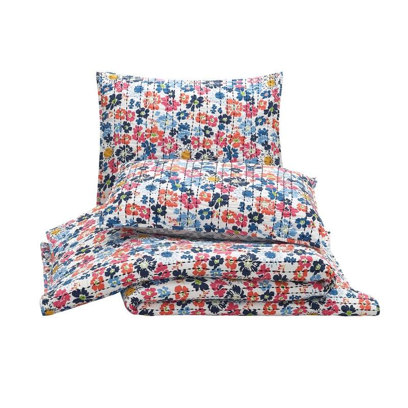 Blossom 100% Cotton Reversible Quilt Set