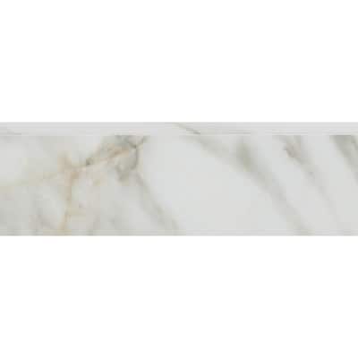 Porto 2x24 Calacatta Gold Polished Porcelain Bullnose Tile Trim - 2 x 24 - 1 Piece