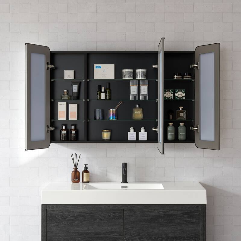 Talayuela Rectangular Aluminum Framed Medicine Cabinet with Mirror