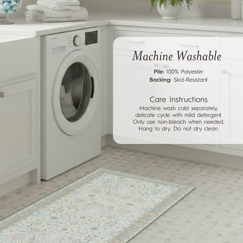 Laura Ashley Imagine Printed Chenille Washable Non-Slip Rugs