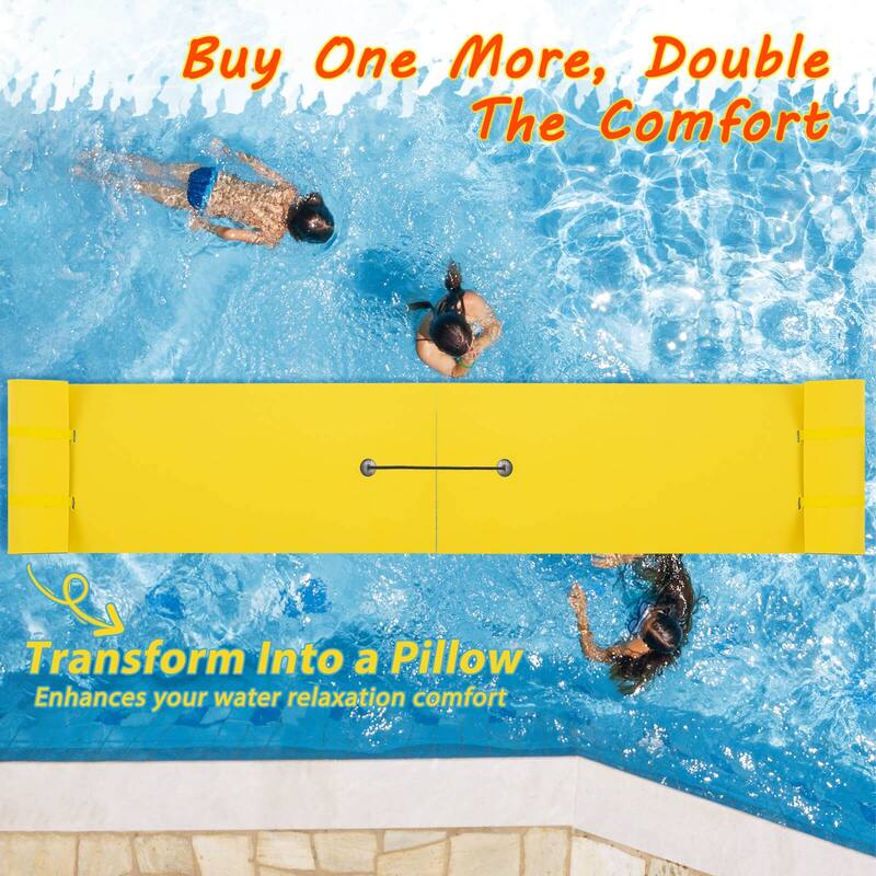 Costway 3-Layer Tear-Resistant Foam Floating Pad Island Water Sports