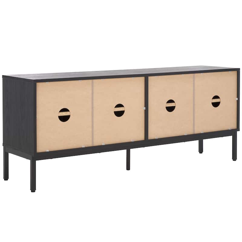 SAFAVIEH Deandra 4-Door Entertainment Media Stand (Fits Up To 65" Flatscreen TV) - 60.8 In. x 17.7 In. x 24.6 In. - 61Wx18Dx25H