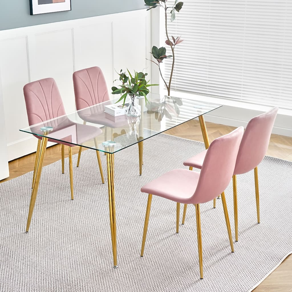 Modern simple light luxury dining chair set of 4