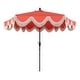 preview thumbnail 147 of 157, 9ft Tassel Patio Umbrella Auto-Tilt, Crank , by JONATHAN Y Coral Red/Cream
