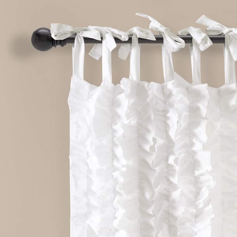 Lush Decor Sophia Ruffle Window Curtain Panel Pair