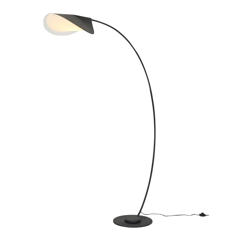 Matte Black Floor Lamp In Die Cast Arched Shape