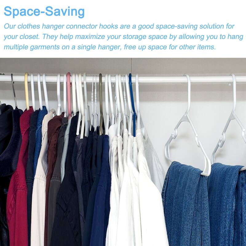 Clothes Hanger Connector Hooks, 30Pcs - ABS Hanger Extender Hooks