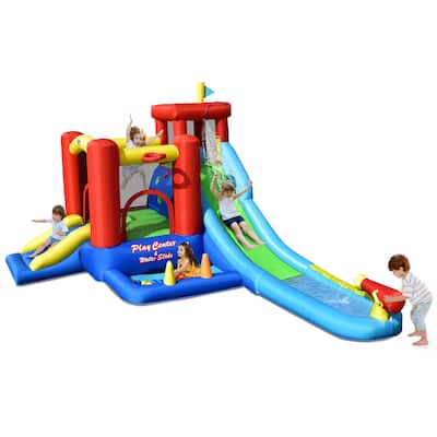 Gymax Kids Inflatable Bounce House Castle 9 in 1 Water Slide Park